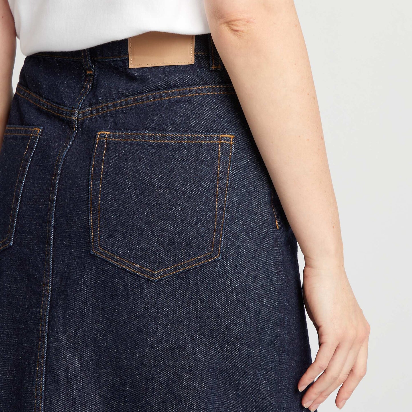 High-waisted denim skirt BLUE