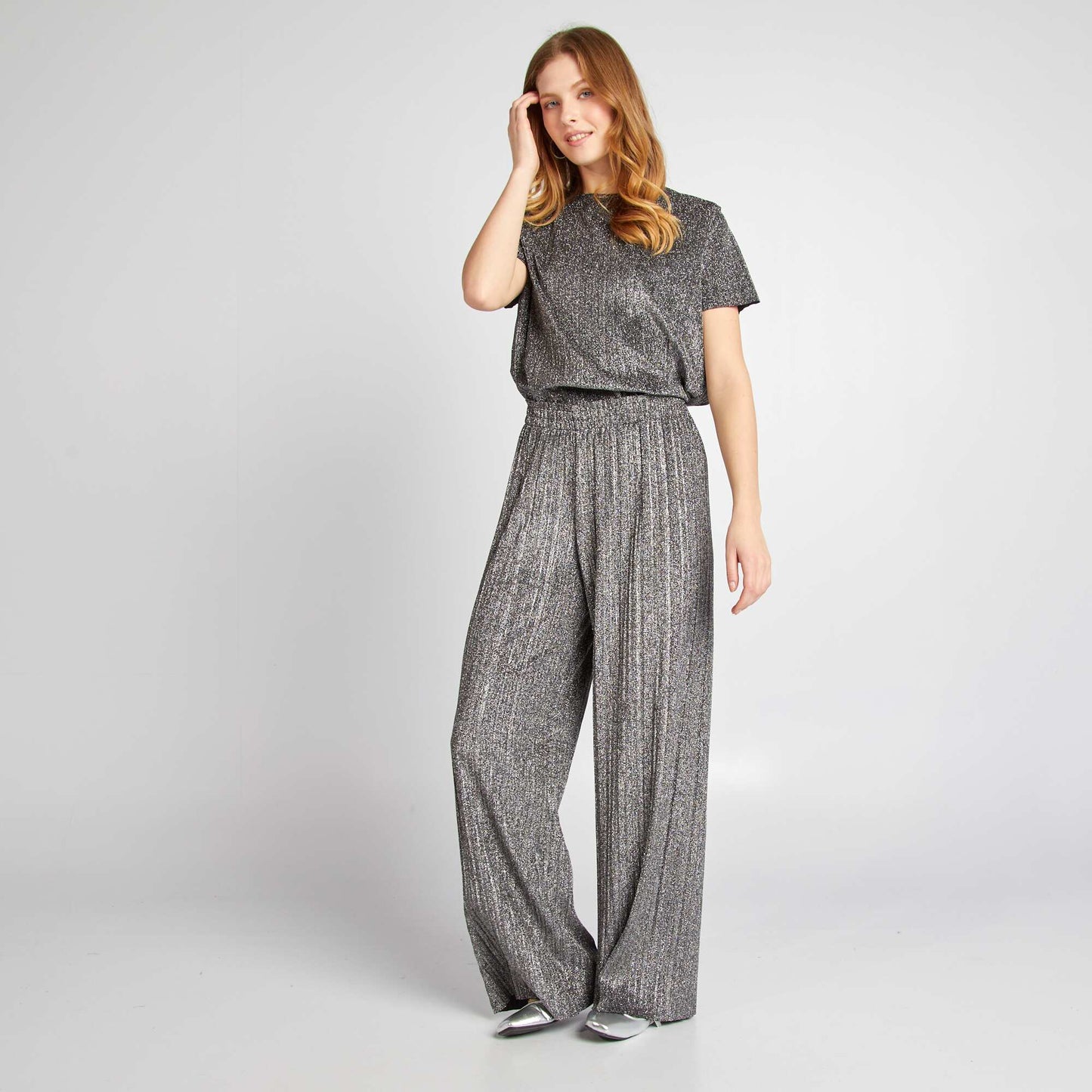 Kiss knit fabric trousers GREY