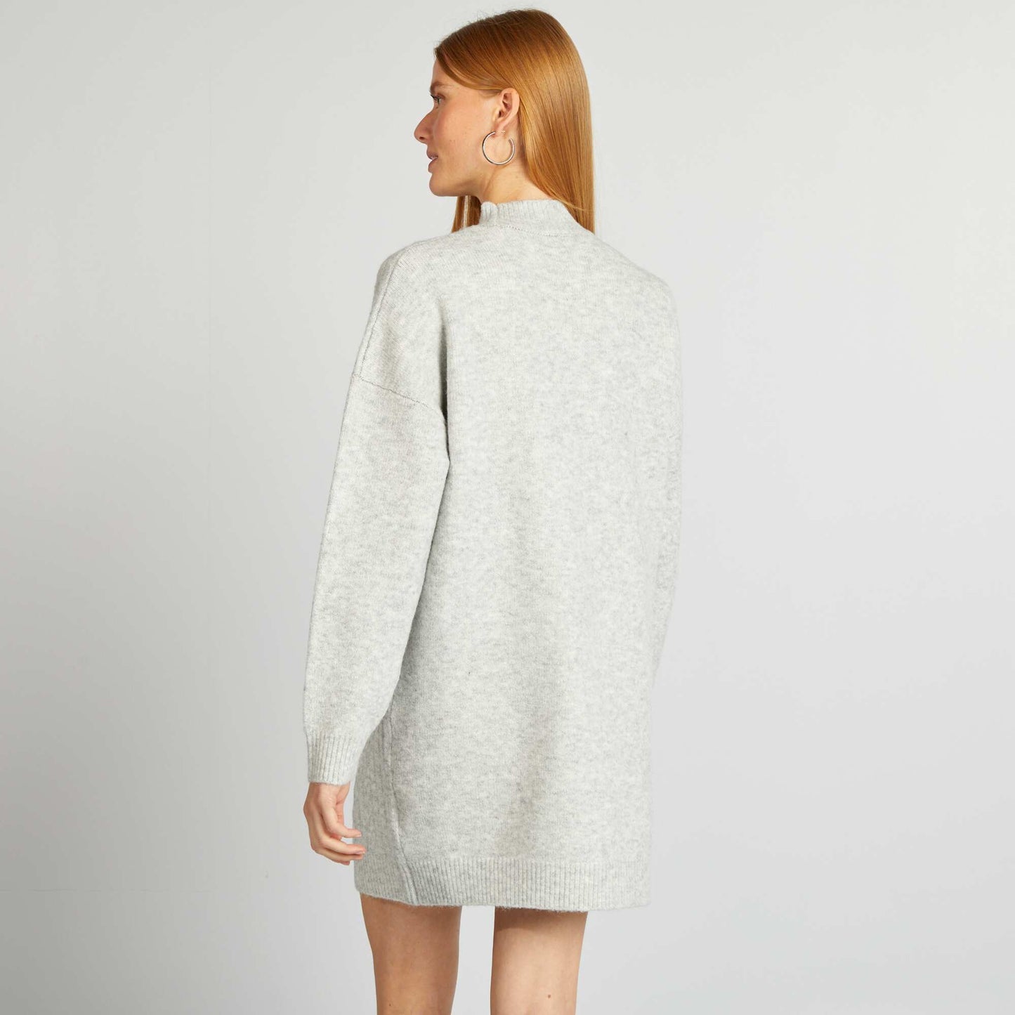 Chunky cable-knit sweater dress GREY