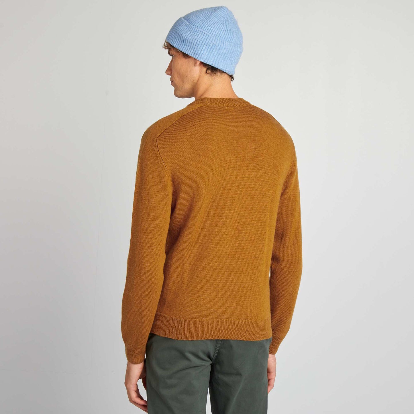 Round-neck wool sweater YELLOW