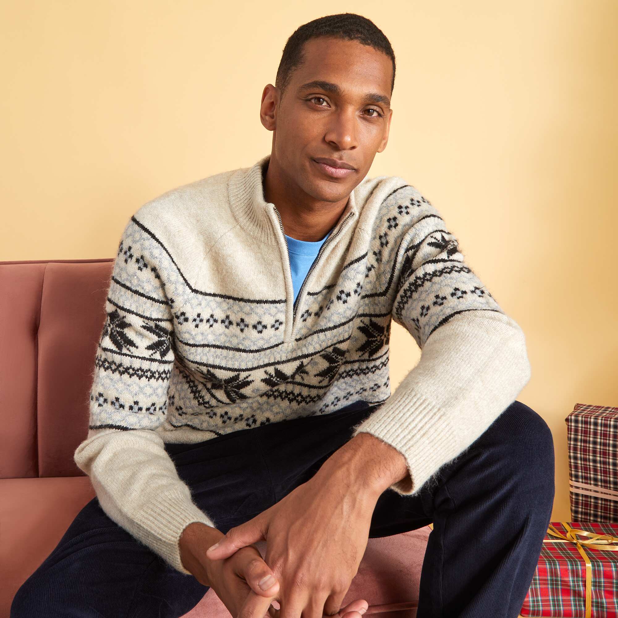 Knit sweater zip up sale