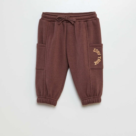 Joggers with 2 patch pockets BROWN