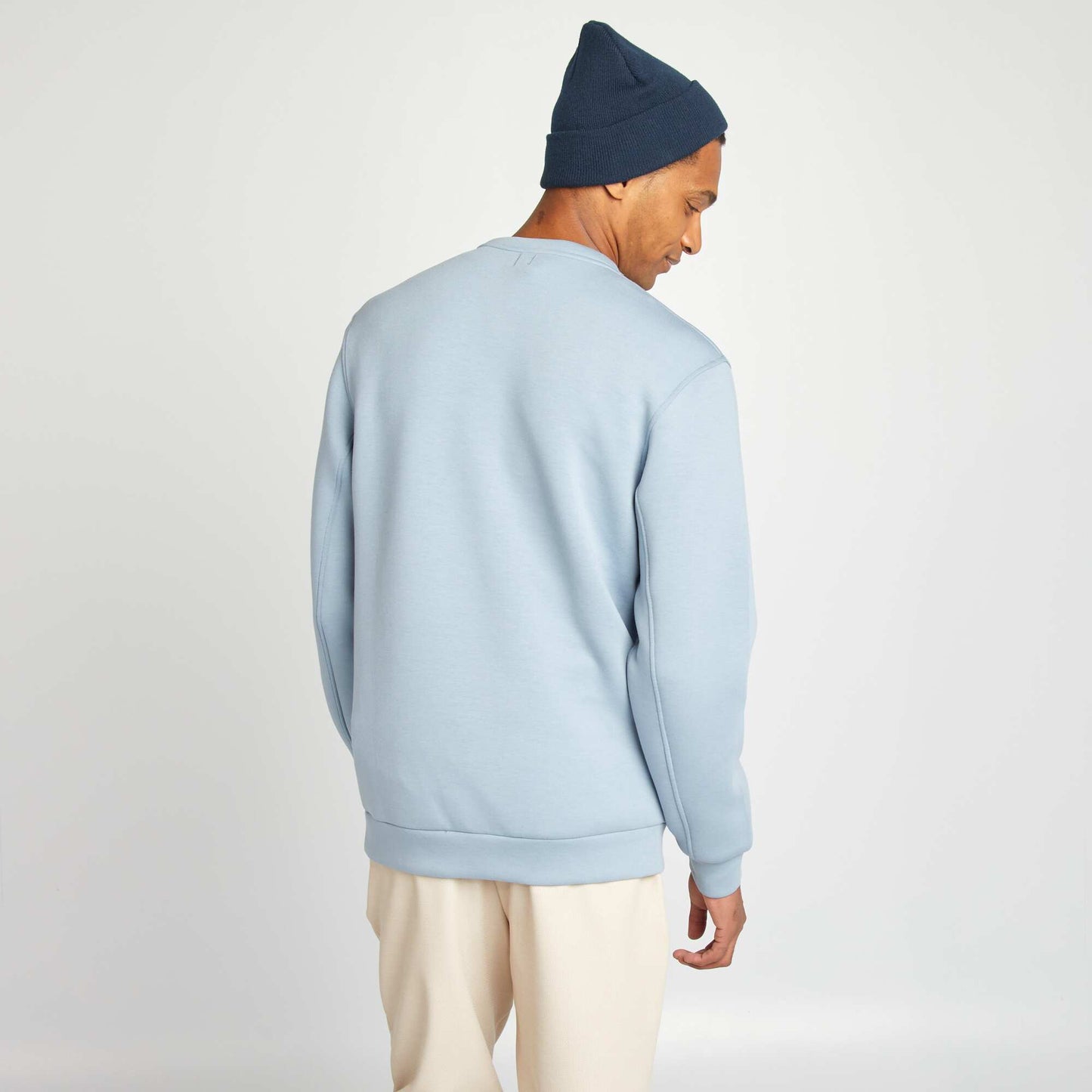 Round-neck neoprene sweatshirt BLUE