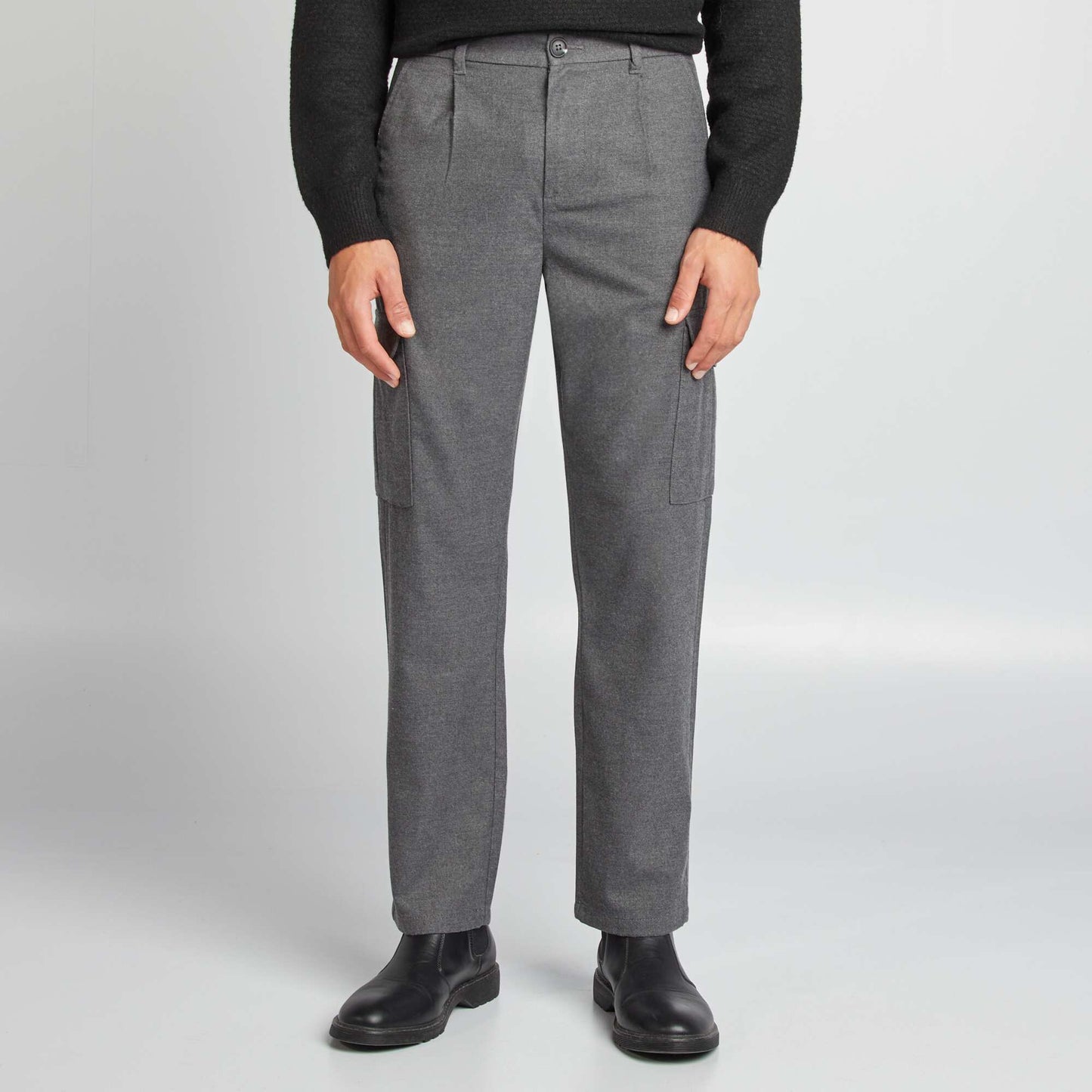 Tapered flannel trousers GREY