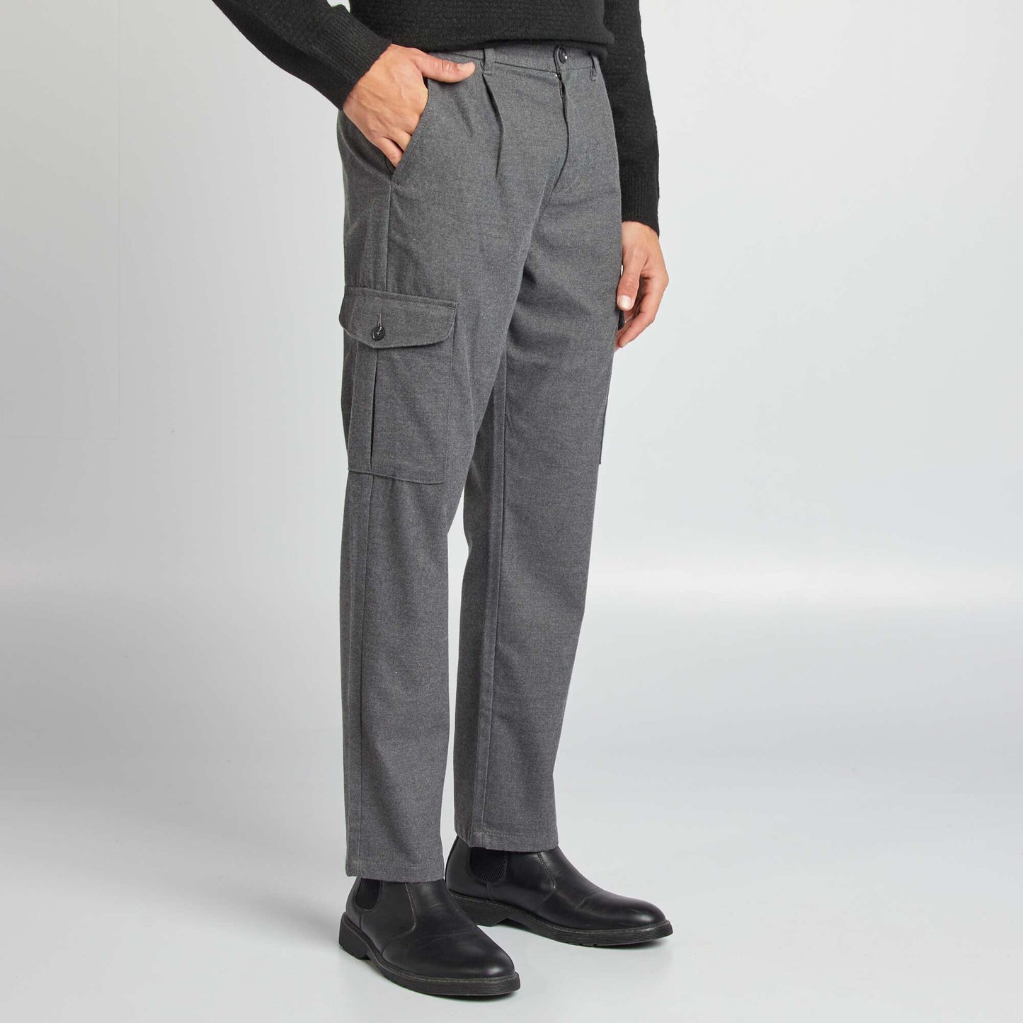 Tapered flannel trousers GREY