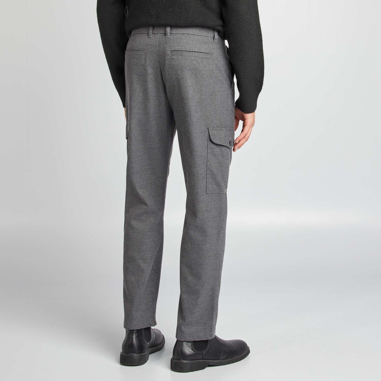 Tapered flannel trousers GREY