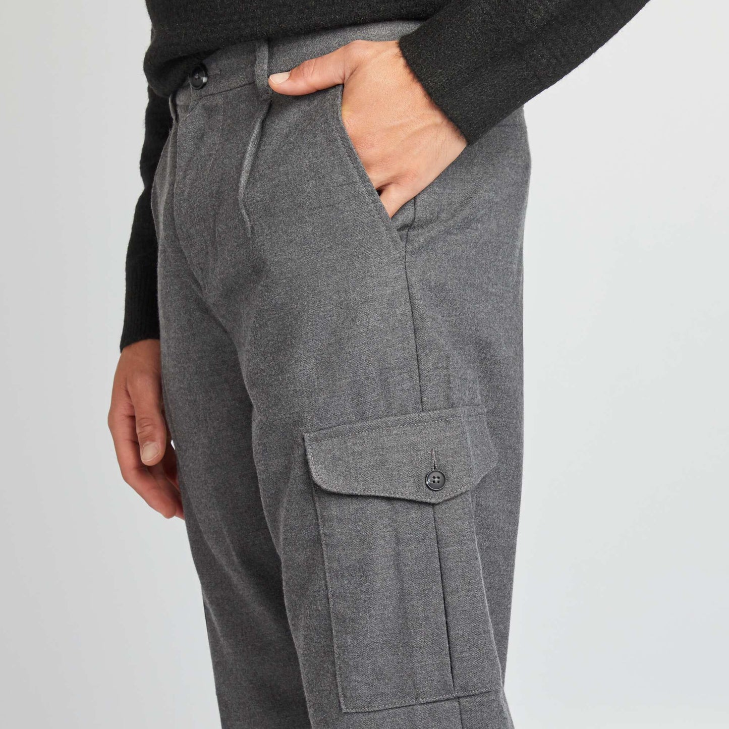 Tapered flannel trousers GREY