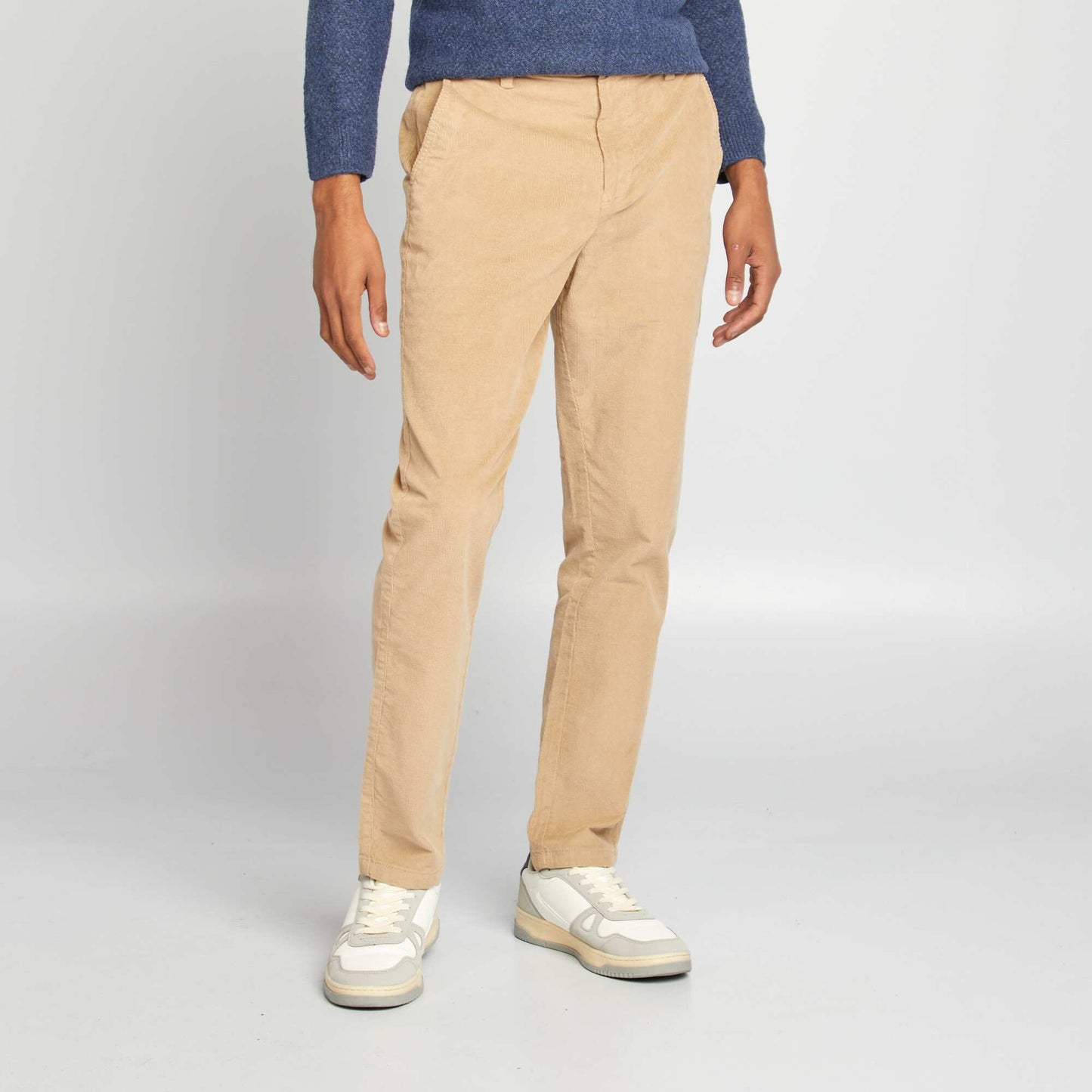 Straight-leg corduroy chinos BEIGE