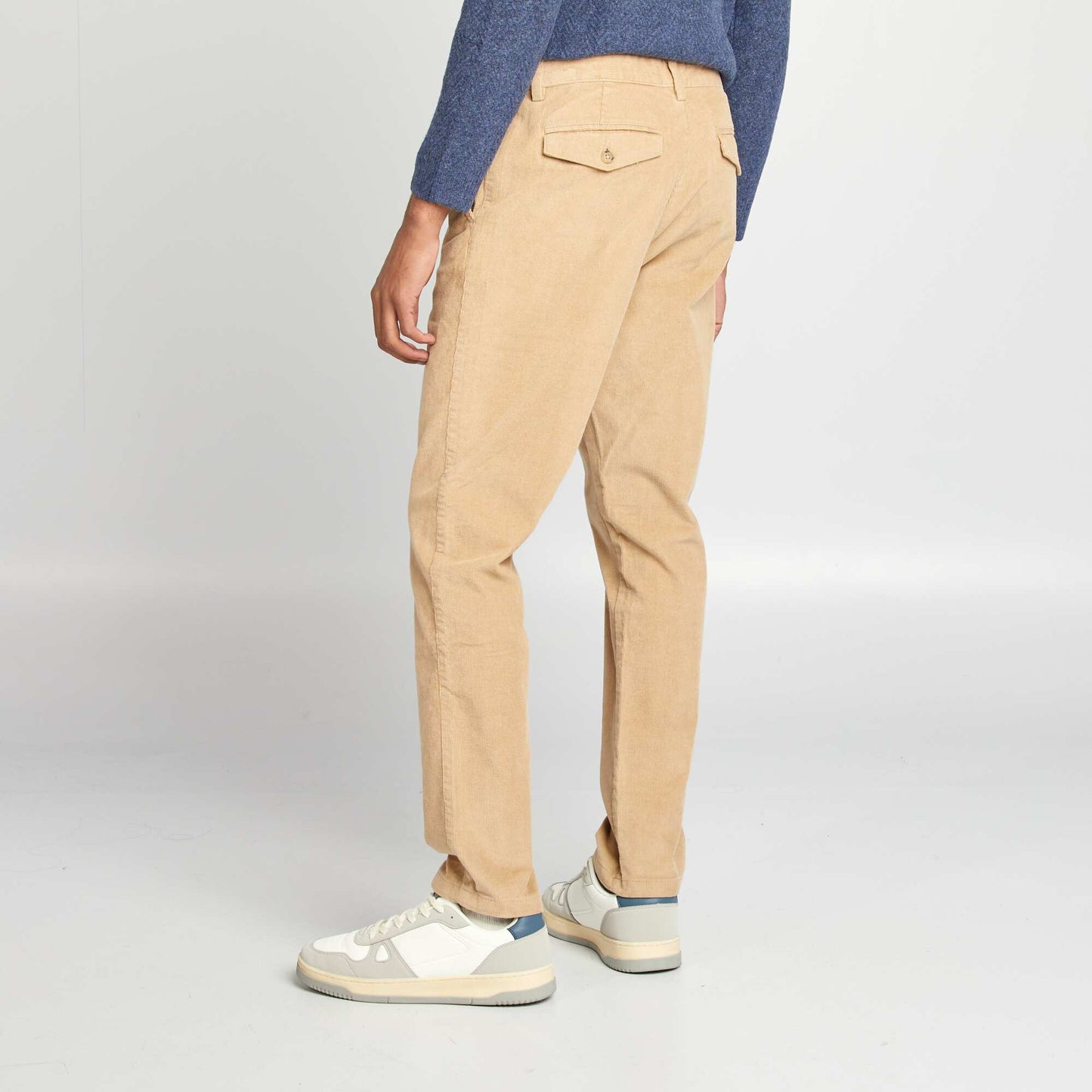 Straight-leg corduroy chinos BEIGE