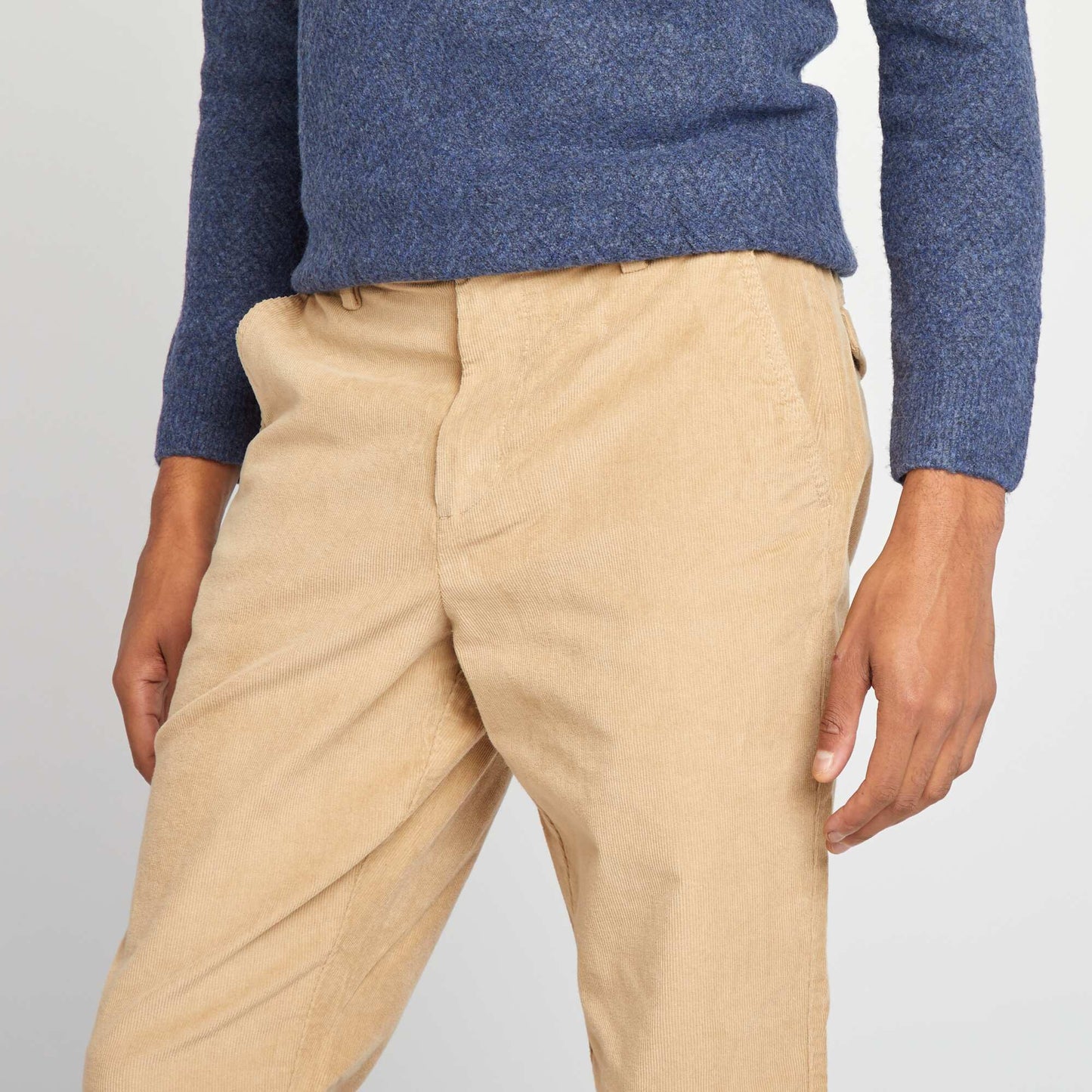 Straight-leg corduroy chinos BEIGE