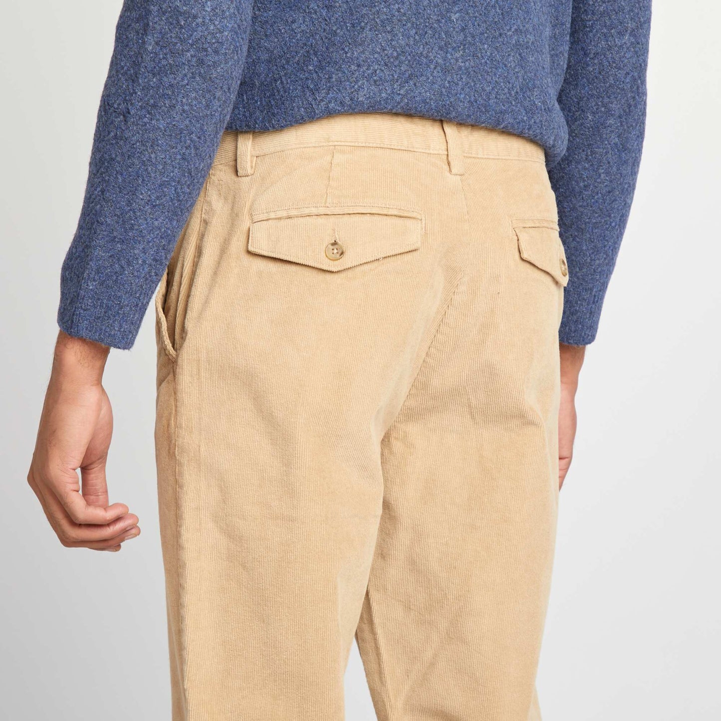 Straight-leg corduroy chinos BEIGE