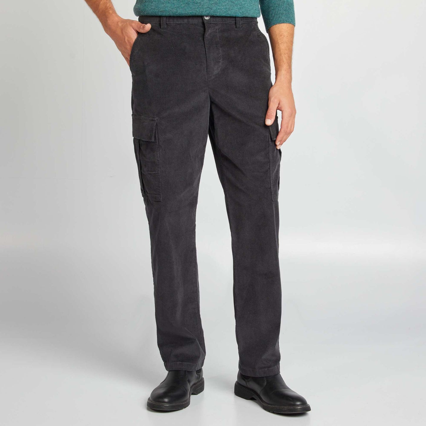 Corduroy trousers BLACK