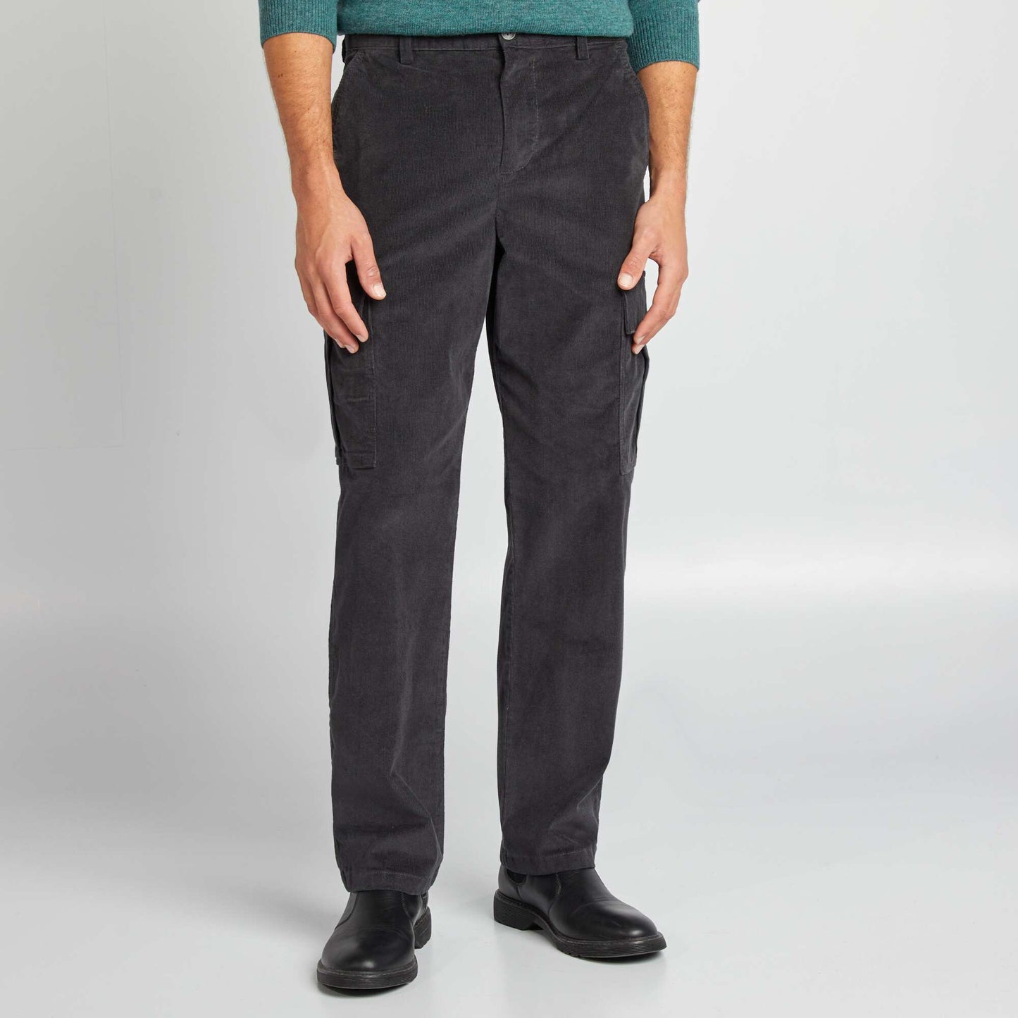 Corduroy trousers BLACK