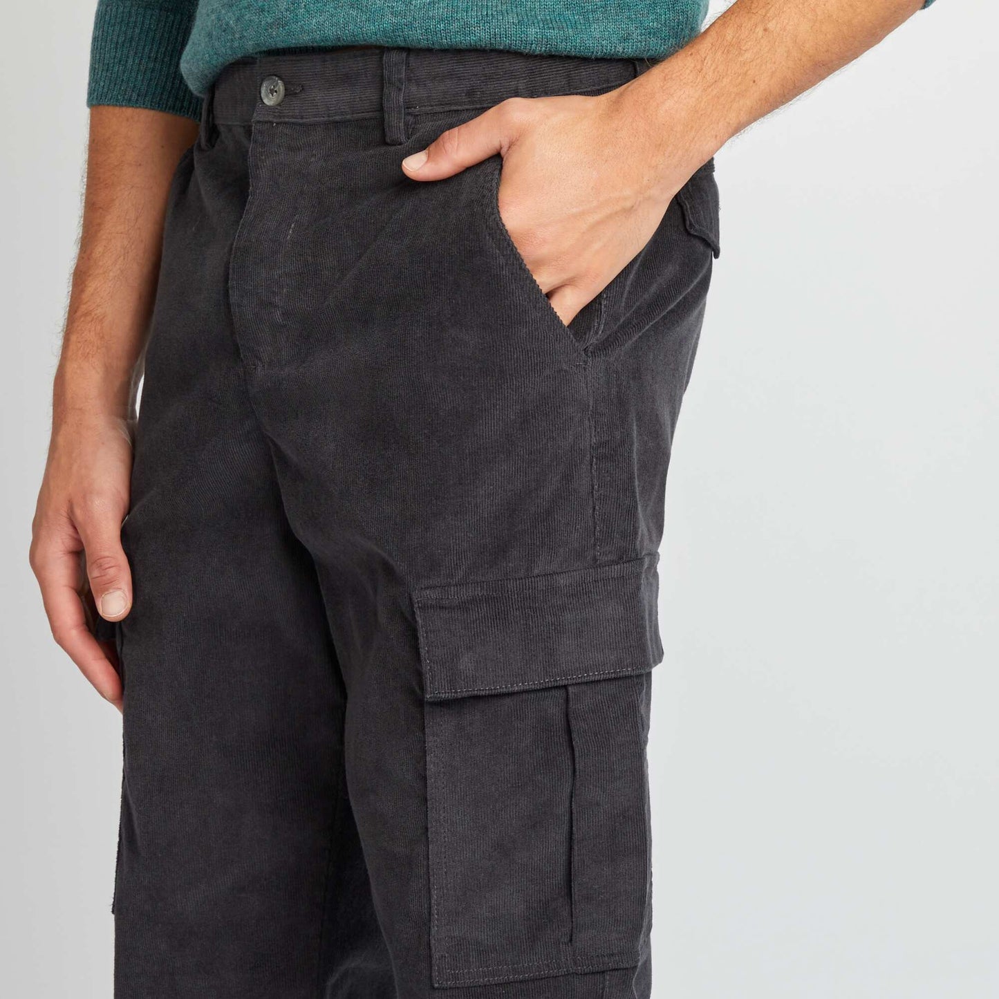 Corduroy trousers BLACK