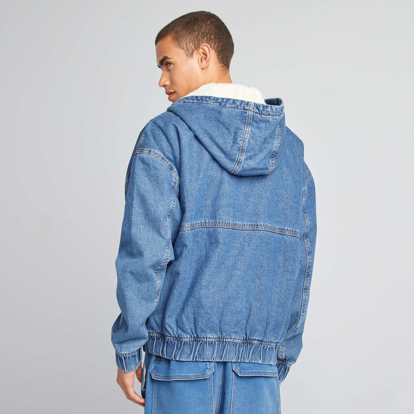 Denim jacket with Sherpa lining BLUE