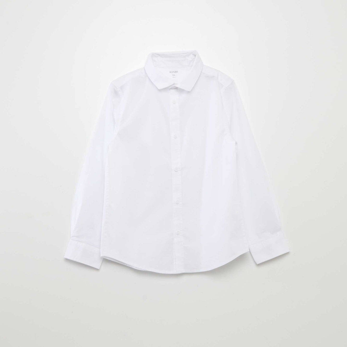 Long-sleeved shirt with tie white