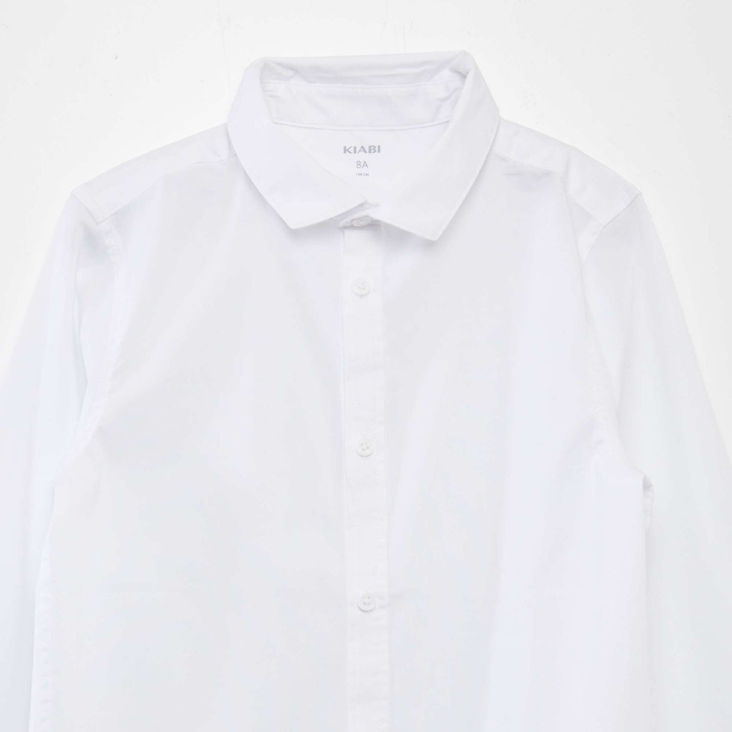 Long-sleeved shirt with tie white