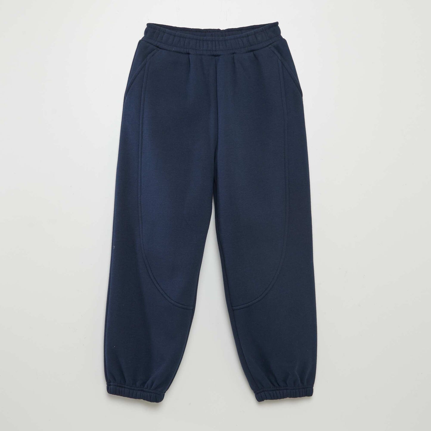 Fleece-lined sweatshirt fabric joggers blue