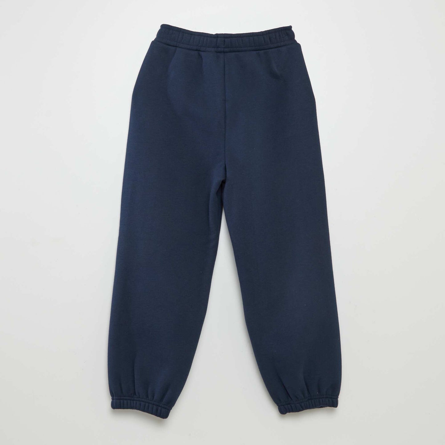 Fleece-lined sweatshirt fabric joggers blue