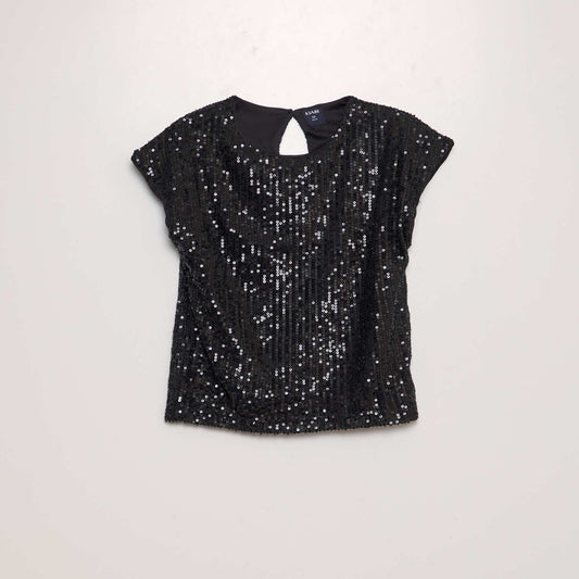 Sequined T-shirt black