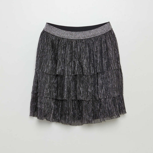 Tulle skirt with shiny threads black