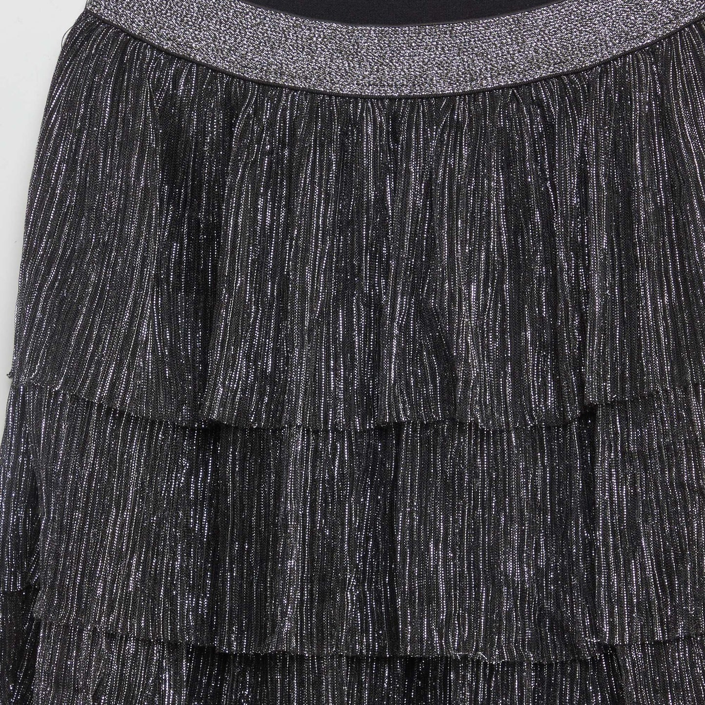 Tulle skirt with shiny threads black