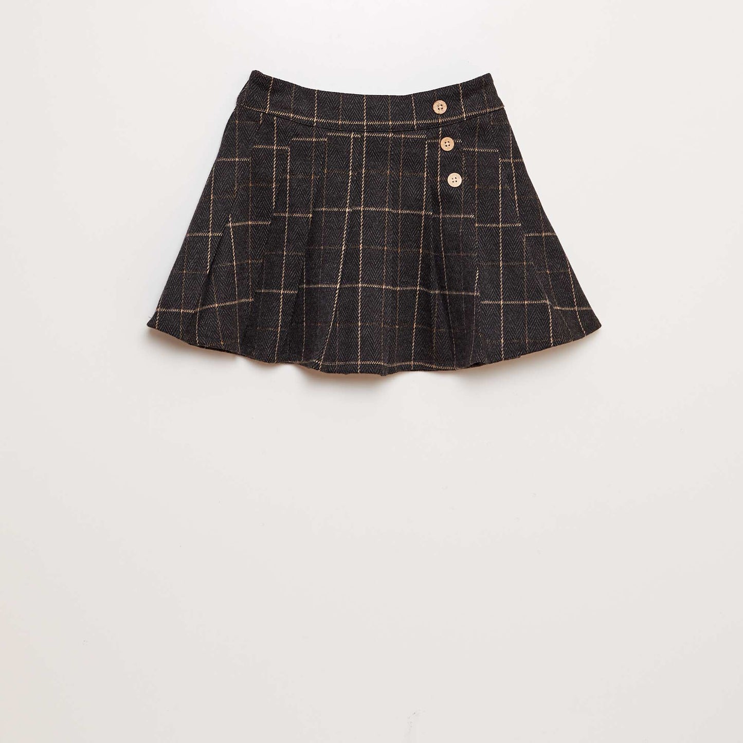 Short pleated skirt BROWN