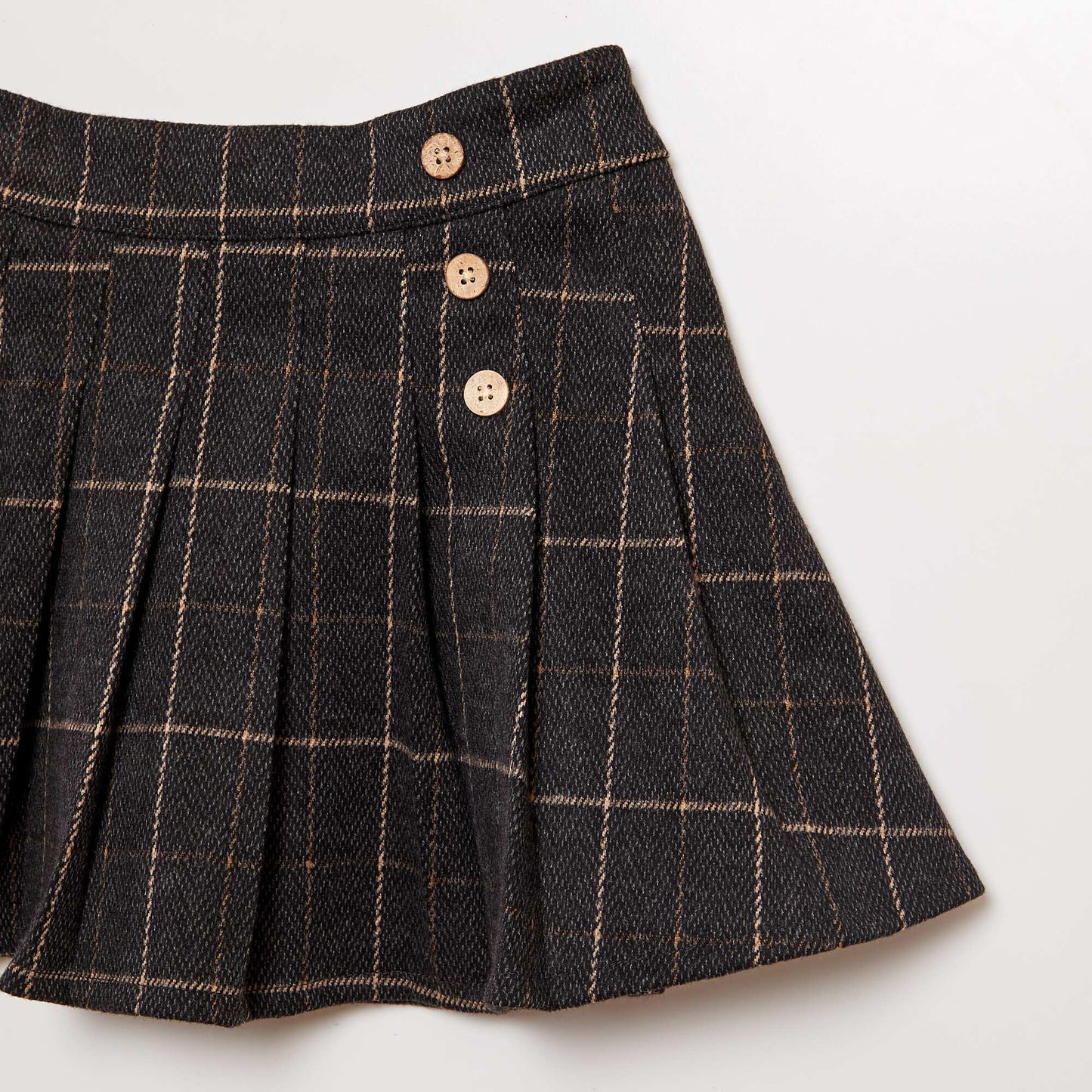 Short pleated skirt BROWN