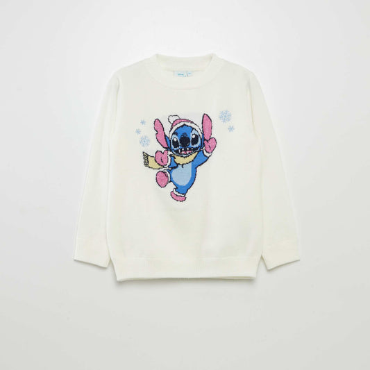 Stitch Christmas jumper WHITE