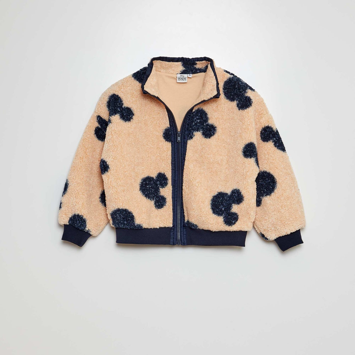 Disney Mickey Mouse zip-up teddy sweatshirt BEIGE