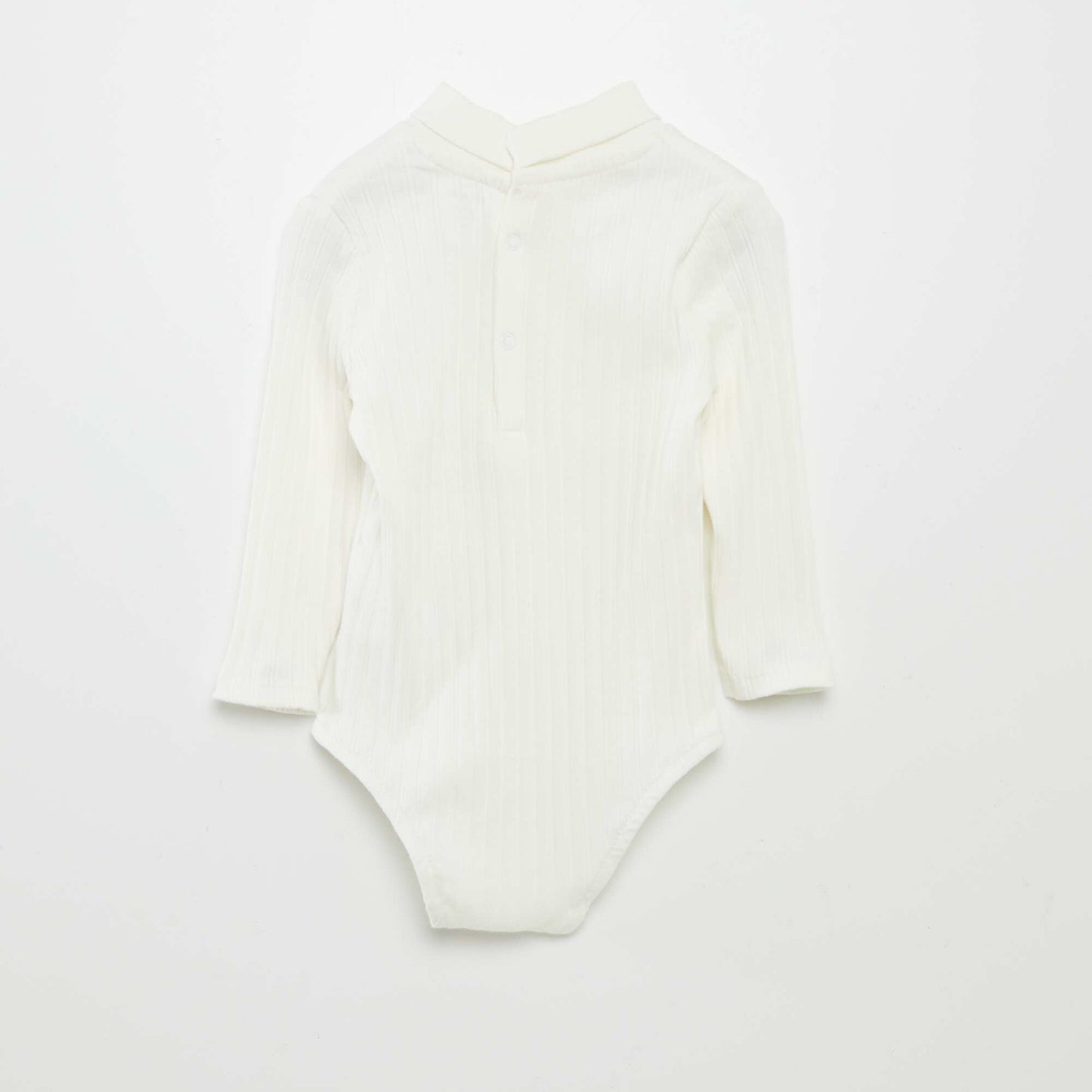 Ribbed turtleneck bodysuit WHITE