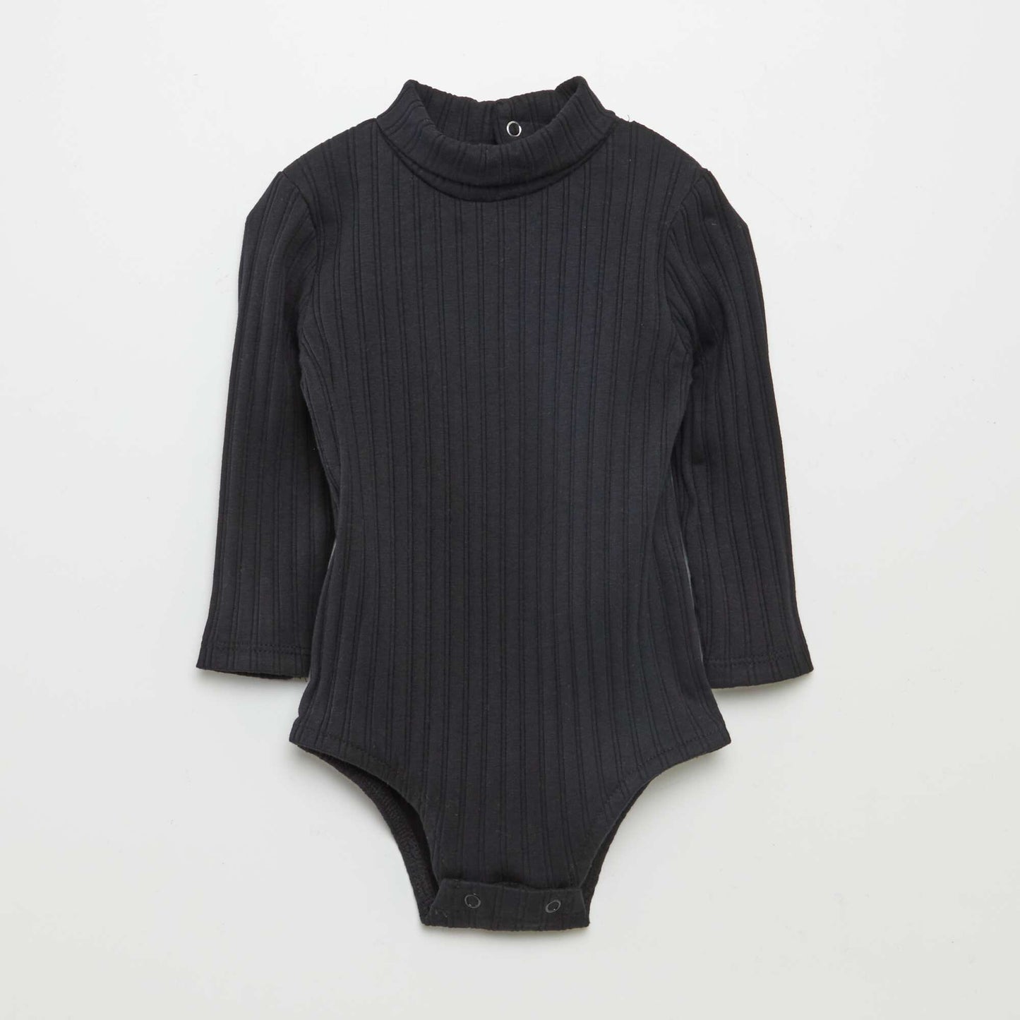 Ribbed turtleneck bodysuit black