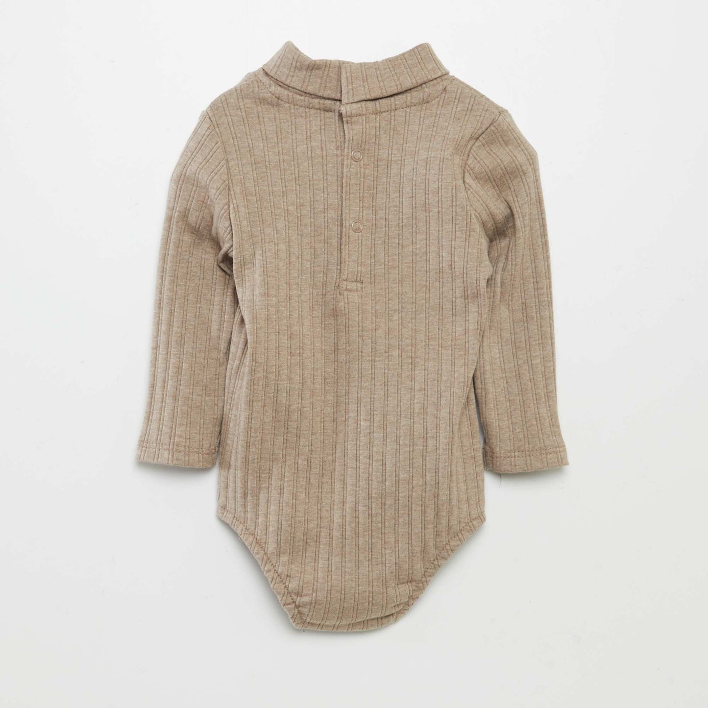 Ribbed turtleneck bodysuit BEIGE