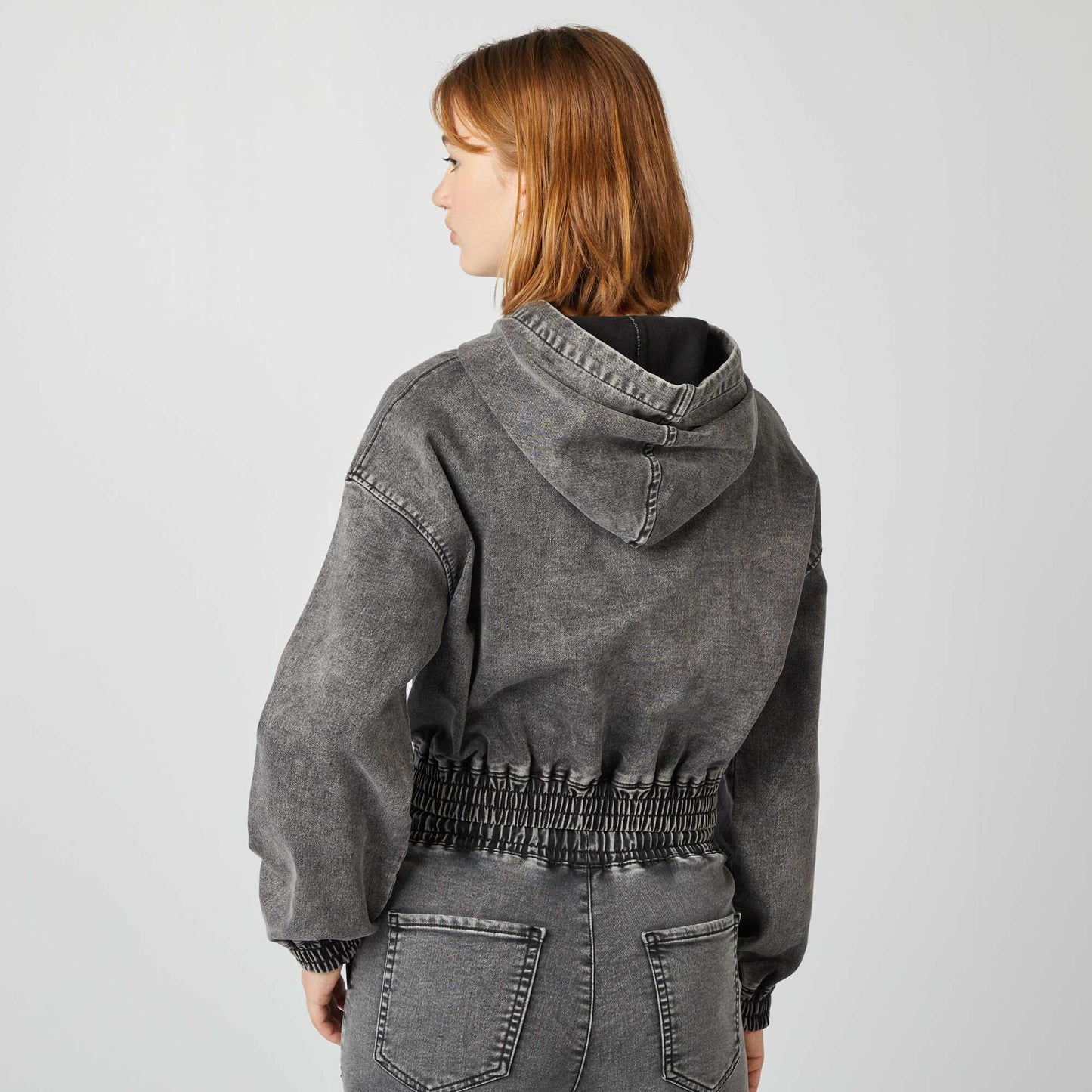 Denim hoodie GREY