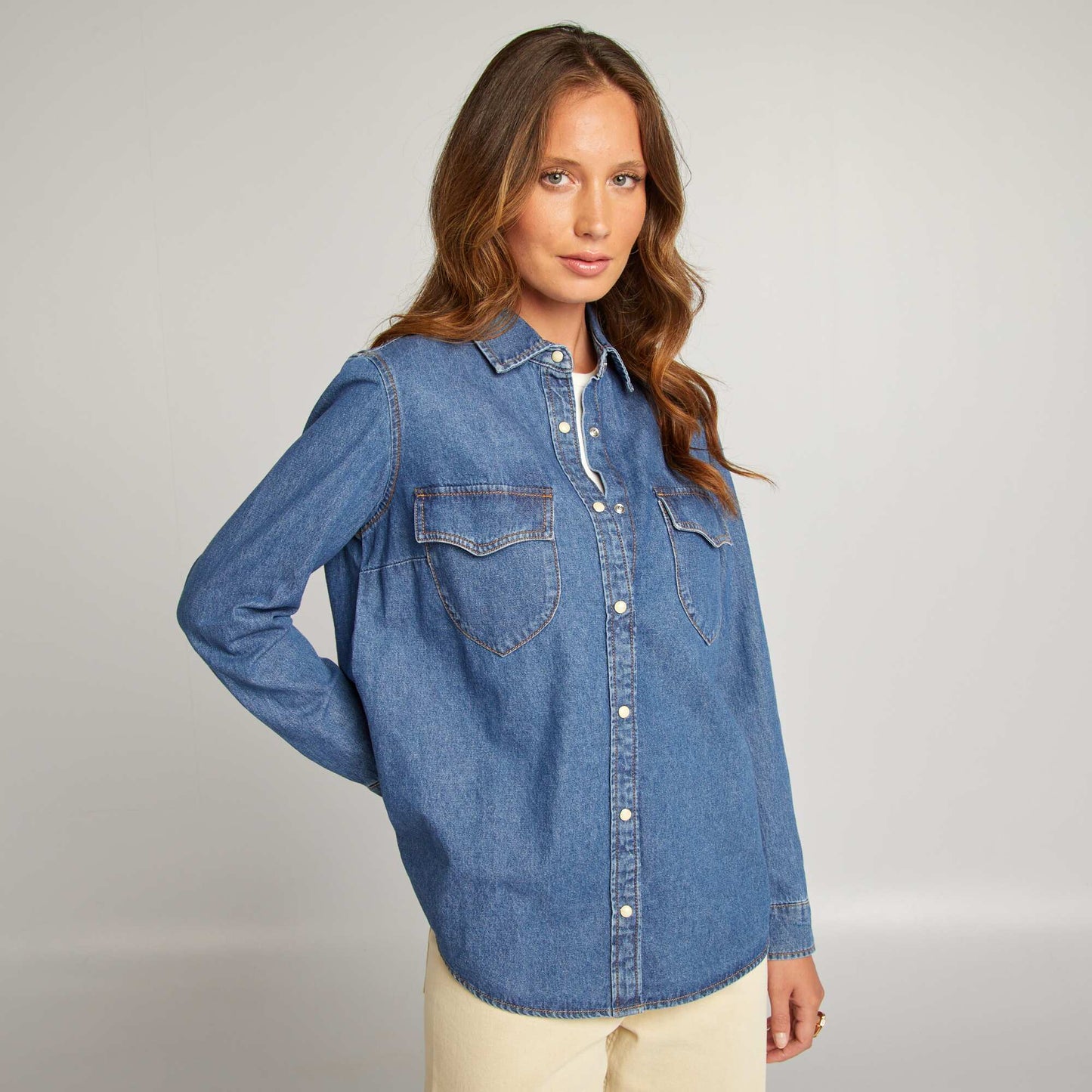 Raw denim shirt BLUE