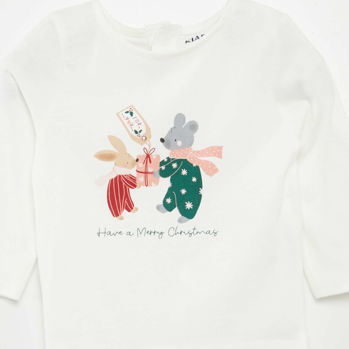 Christmas print T-shirt WHITE