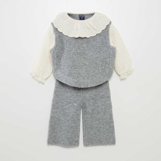 Soft  warm sleeveless jumper GREY