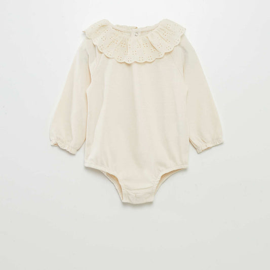 Bodysuit with Peter Pan collar WHITE