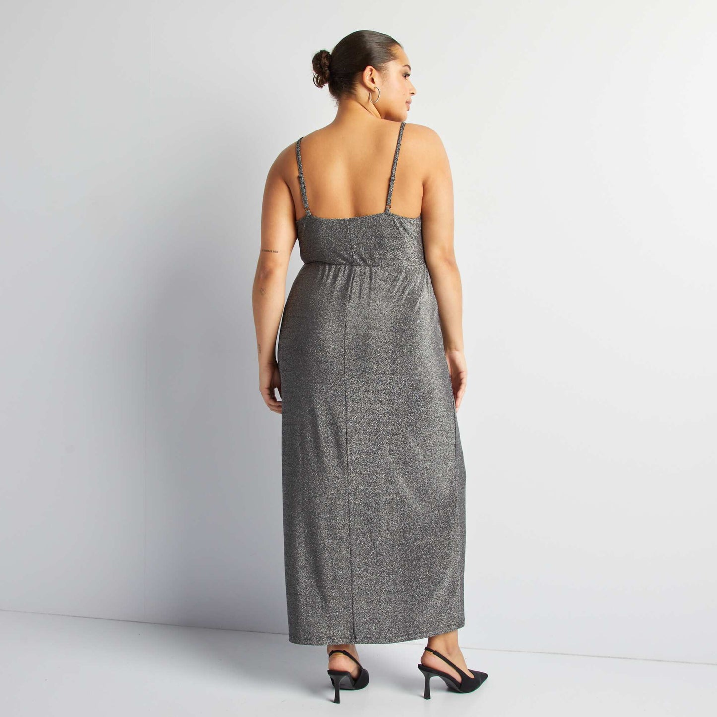 Wrap dress made from kiss knit fabric GREY