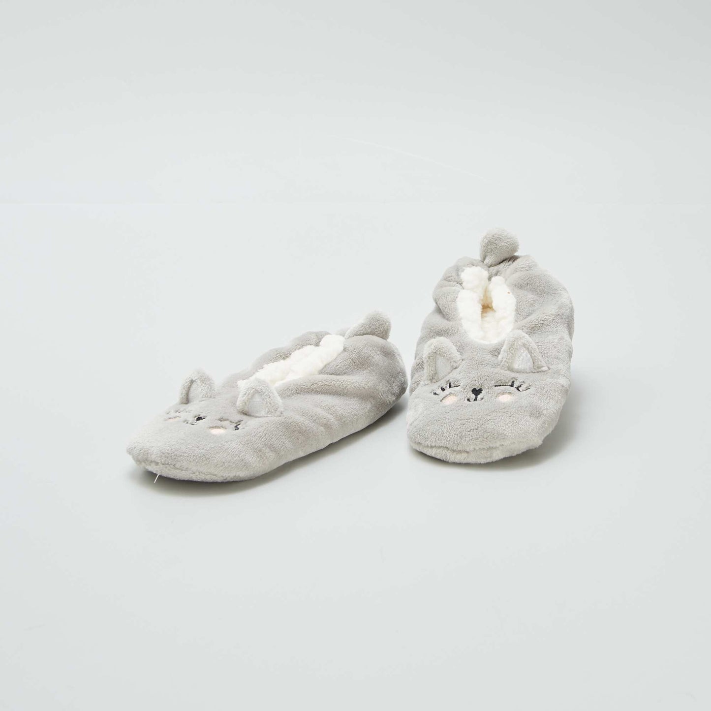 Fleece cat slippers GREY