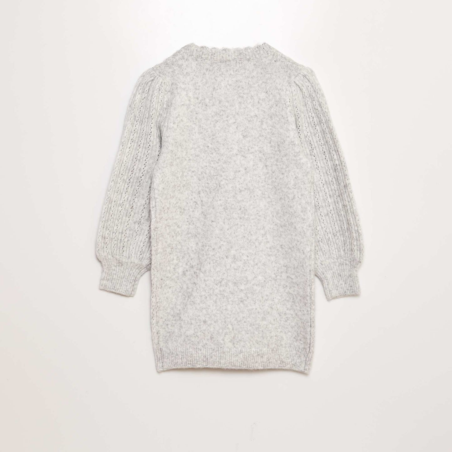 Openwork cable-knit sweater dress GREY