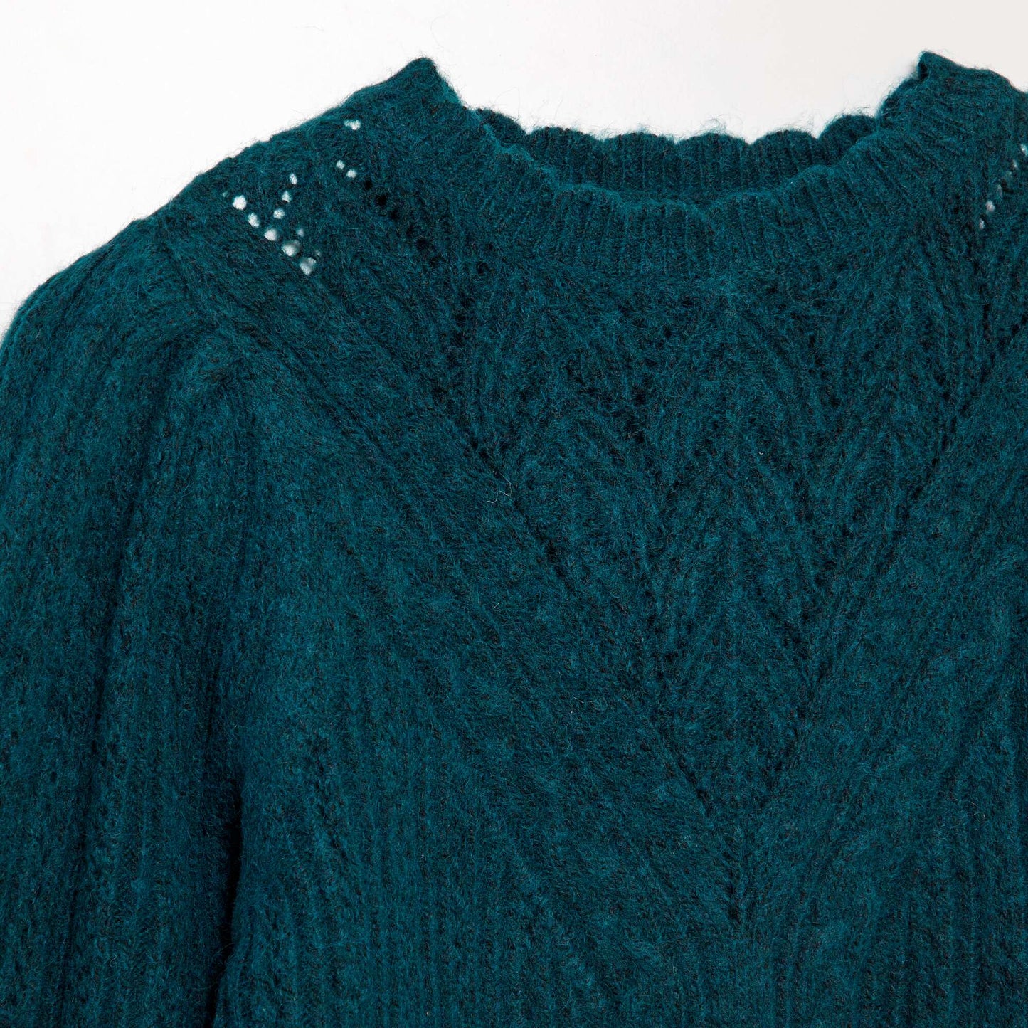 Openwork cable-knit sweater dress green