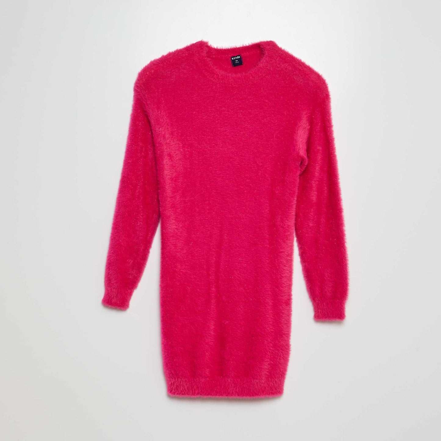 Fuzzy knit sweater dress PINK