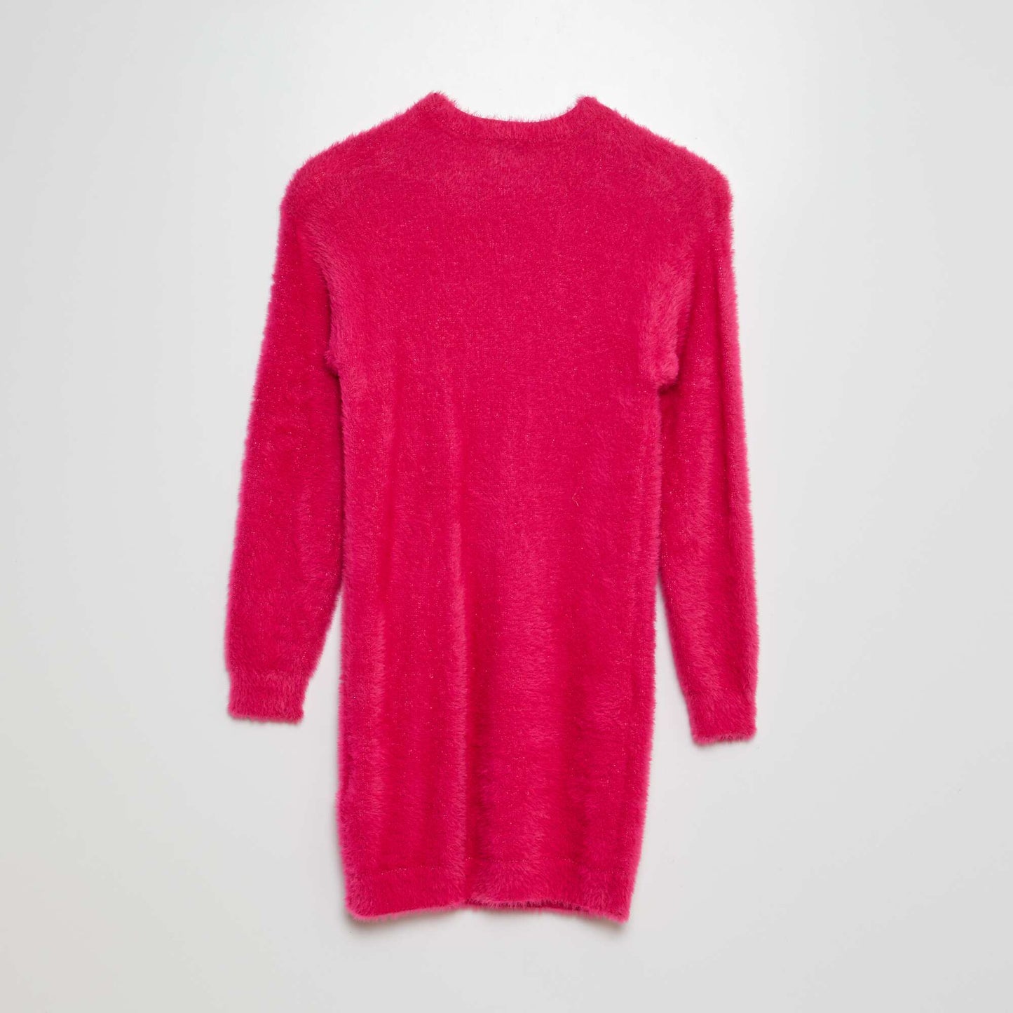 Fuzzy knit sweater dress PINK