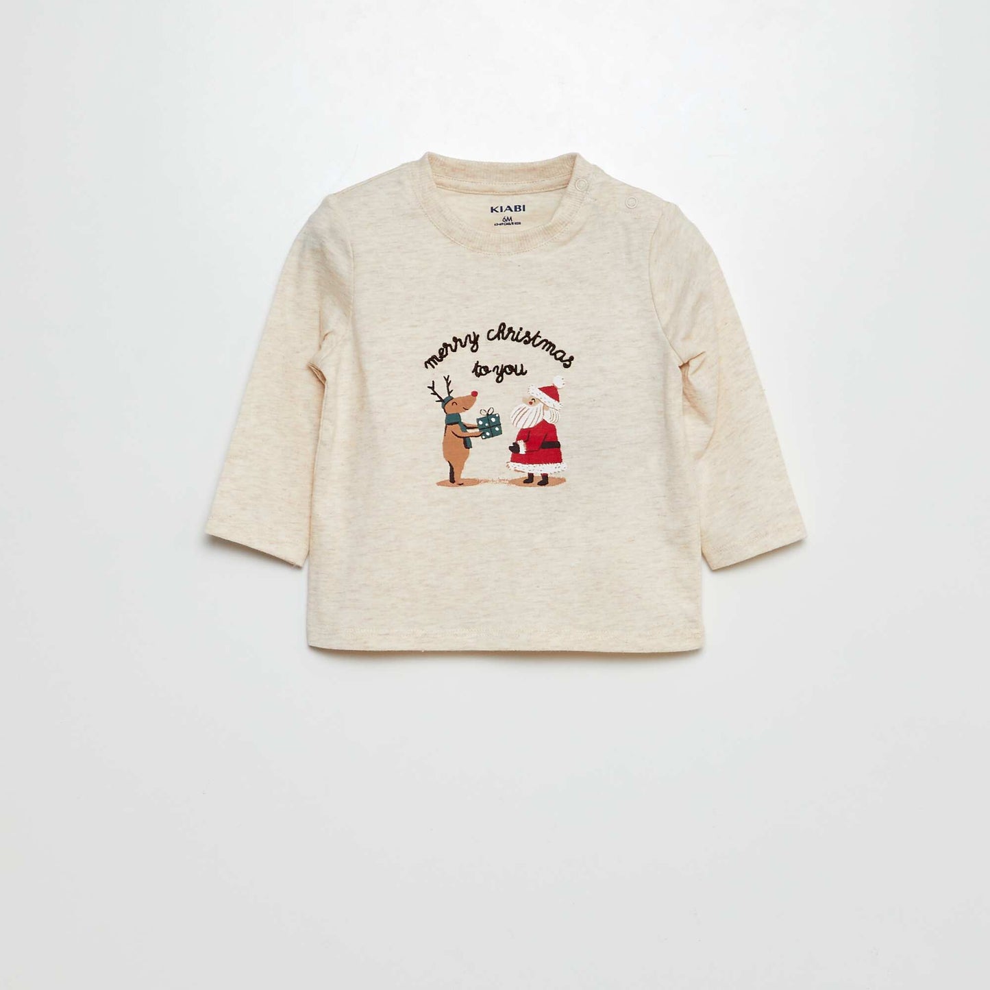 Long-sleeved Christmas T-shirt BEIGE