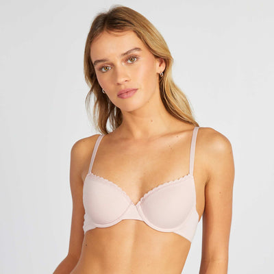 Padded cotton bra PURPLE