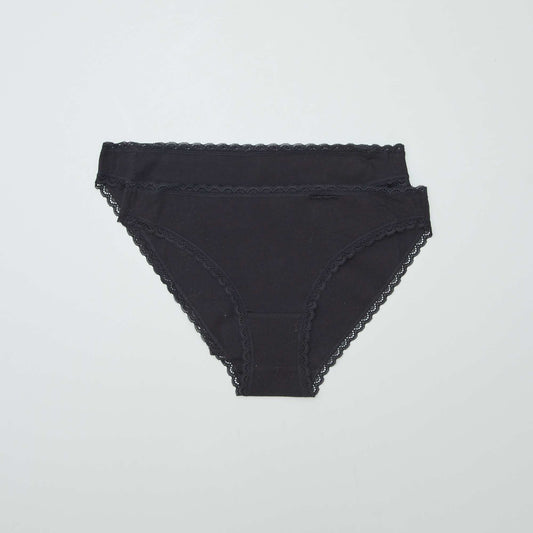 Pack of 2 cotton briefs BLACK