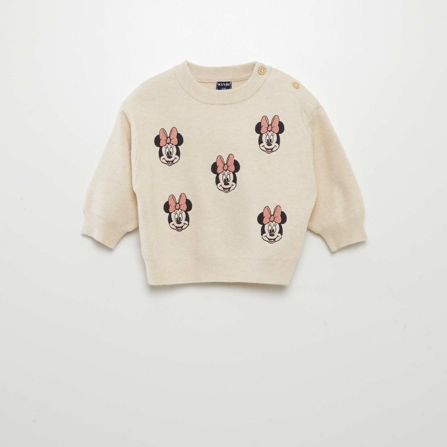 Disney Minnie Mouse sweater with embroidery BEIGE