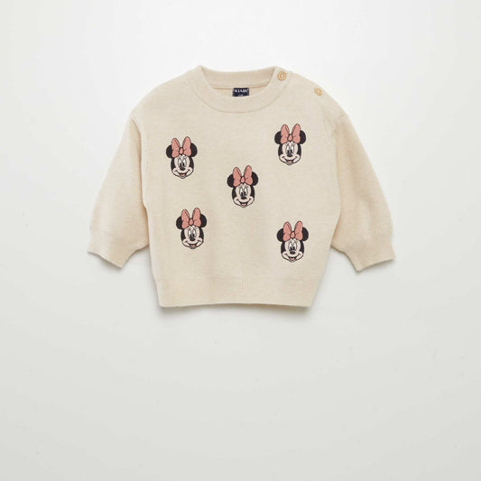 Disney Minnie Mouse sweater with embroidery BEIGE