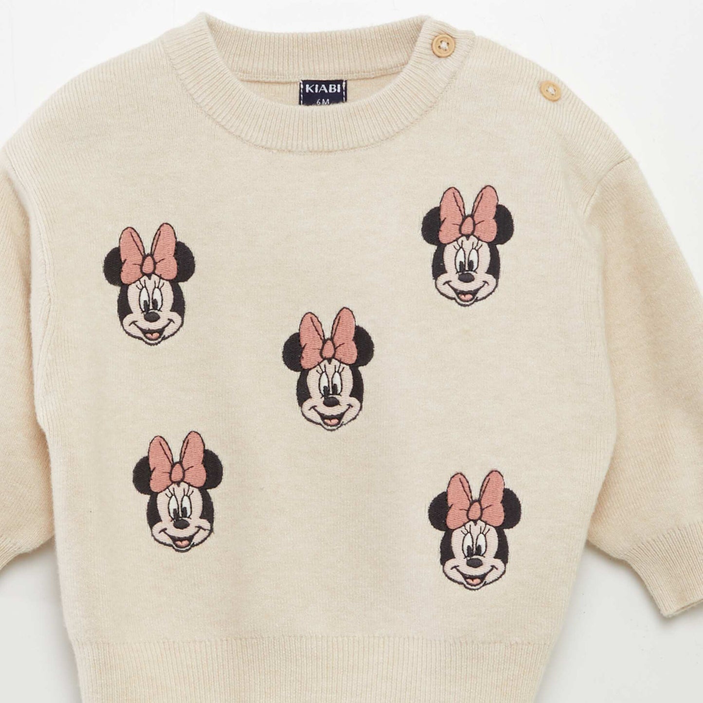 Disney Minnie Mouse sweater with embroidery BEIGE